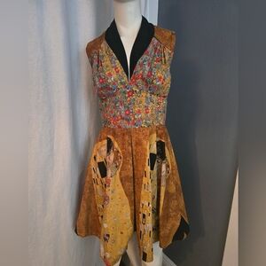 VERY RARE MOIXA  GUSTAV KLIMT INSPIRED PRINT ART DRESS SZ SMALL